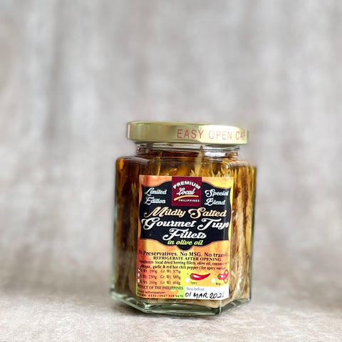 Gourmet Tuyo Fillet in Olive Oil, 8 oz. (Mildly Salted, Special Blend)
