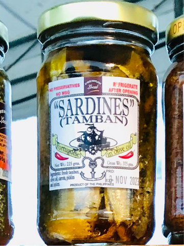 Sardines Tamban in Olive Oil,  8oz. (round jar) Not Spicy